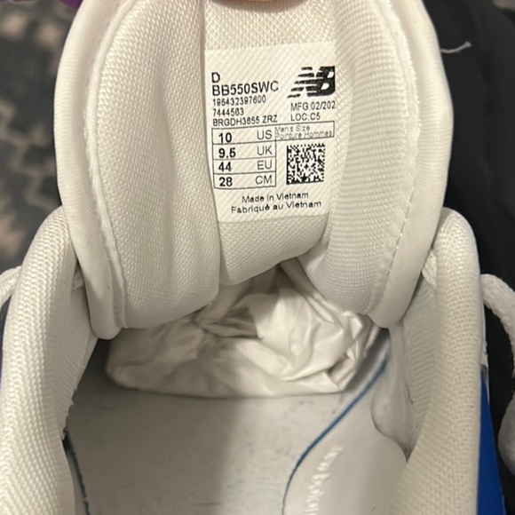 New Balance 550 White and Blue Athletic Shoes Size 10 - Picture 10 of 10